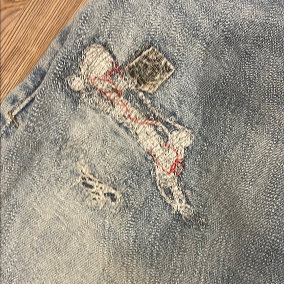 Plicro by Anthropologie Stylish Blue Distressed Jeans Size 29 - Picture 4 of 10